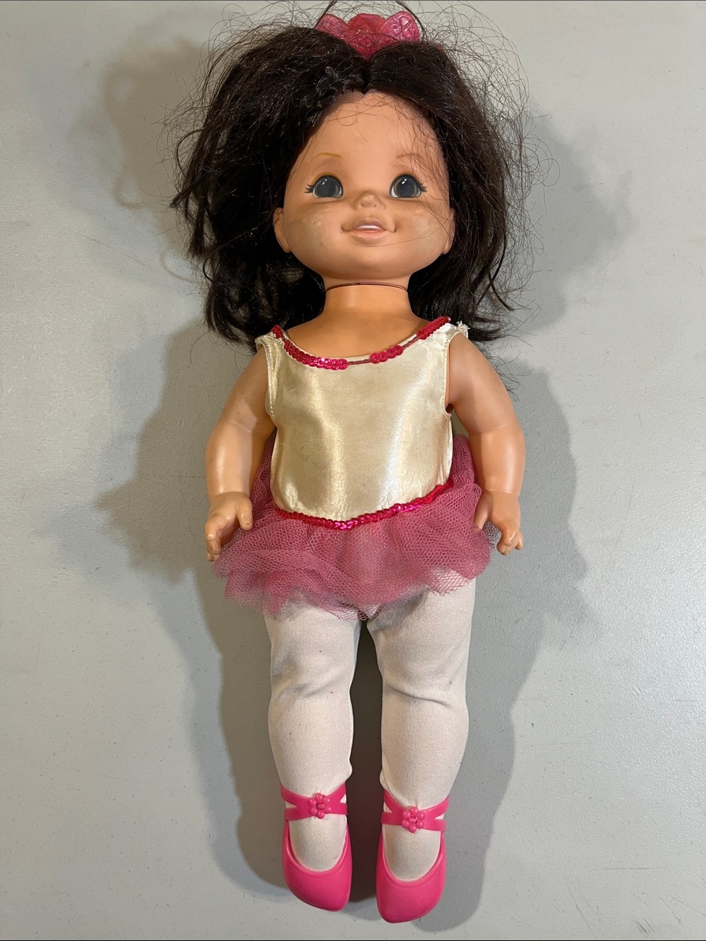 Vintage Mattel Doll in Pink Tutu with Cream Bodice and Pink Shoes